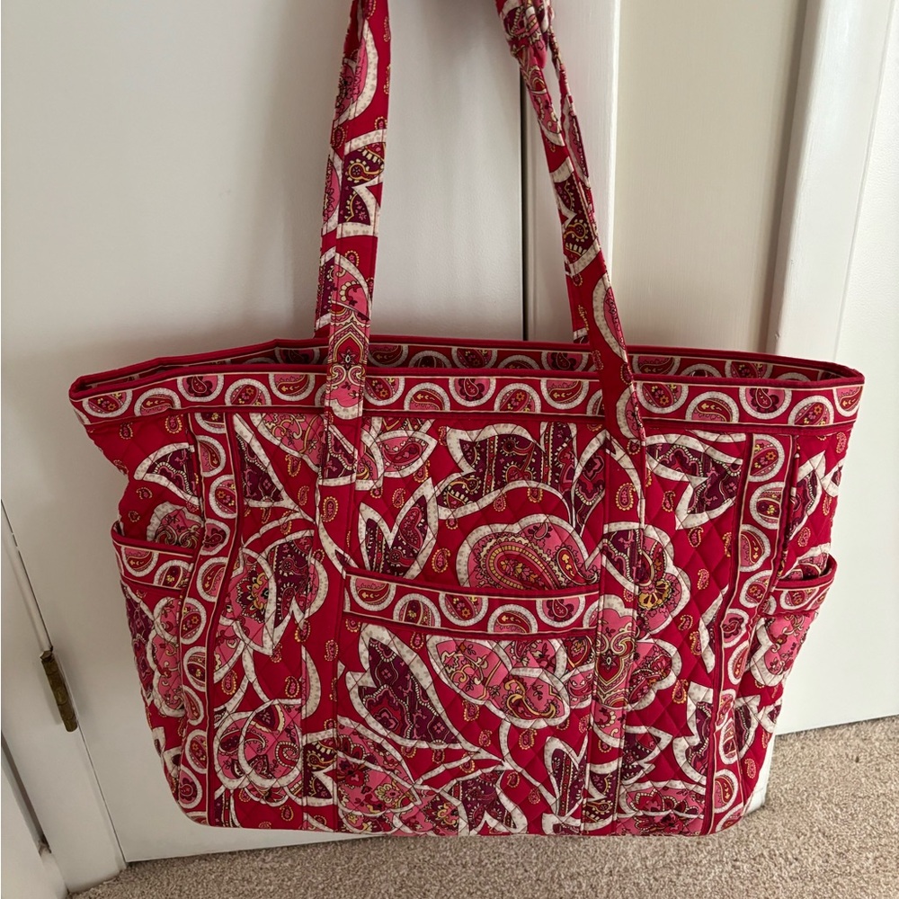 Vera Bradley red & pink weekender tote bag luggage